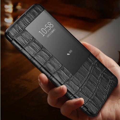 Free Answer Smart Case for Huawei P20 Mate 10 Mate 20 lite Genuine Leather Flip Case for Huawei P20 pro Mate 10 pro Mate 20 pro
