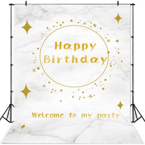 Seekpro Photography Background marble stone simple style Happy birthday party baby shower Backdrop Photo Background Photocall