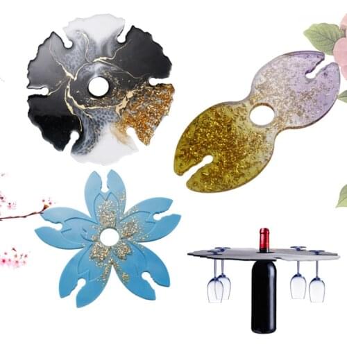 DIY Mold Silicone Wine Glass Holder Bottle Shelf Storage Glass Irregular Tray Epoxy Resin Mold Coaster Home Decoration Mold