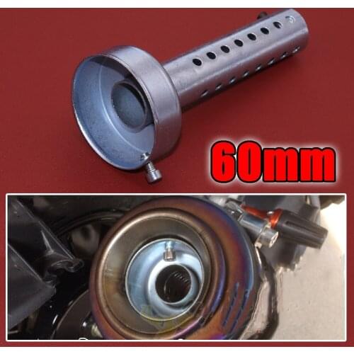 JEAZEA 60mm Motorcycle Exhaust Muffler DB Killer Silencer Eliminator 60mm Moto Exhaust Can Muffler DB Killer Removable Silencer