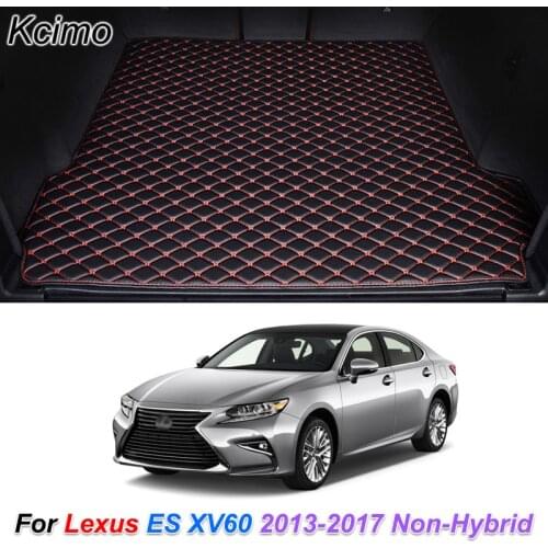 Leather Car Trunk Mat for Lexus ES XV60 2013-2017 Non-Hybrid Cargo Liner Trunk Floor Pad Carpet Car Accessories