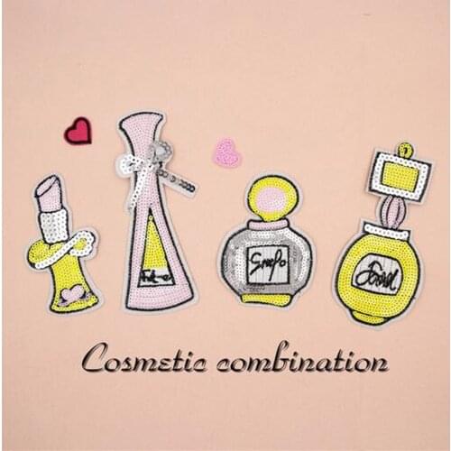 Nice Paillette Sequins Embroidered Cosmetic Patch Clothes Stickers Bag Sew Iron On Applique DIY Apparel Sewing Clothing DIY BU68