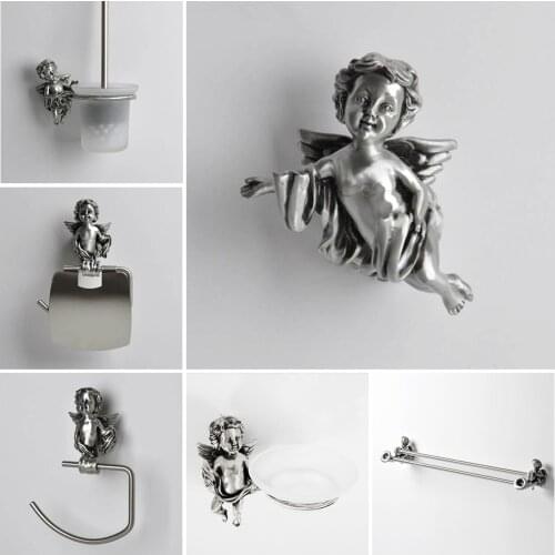 Robe Hooks Ancient Tin Color Towel Hook Coat Clothes Hanger Door Rack Classic Angel Home Deco Wall Mount Bathroom Shelf MB-0782T
