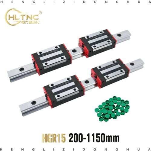 Xy table 2 HGH15 HGR15 linear guide rail 15mm guideways rod set +4 pc slide bearing block HGH15CA /flang HGW15CC for CNC parts
