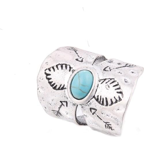 Lureme European Vintage Green Stone Ethnic Wide Ring for Women Punk Rings Gothic Ring 2 Colors for Women Wholesale (rg001823)