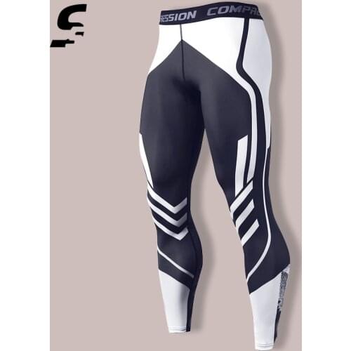 Men Compression Gym Training Leggings Bodybuilding Workout Gym Tights Leggings Men Running Compression Pants Gym Sportswear 2021