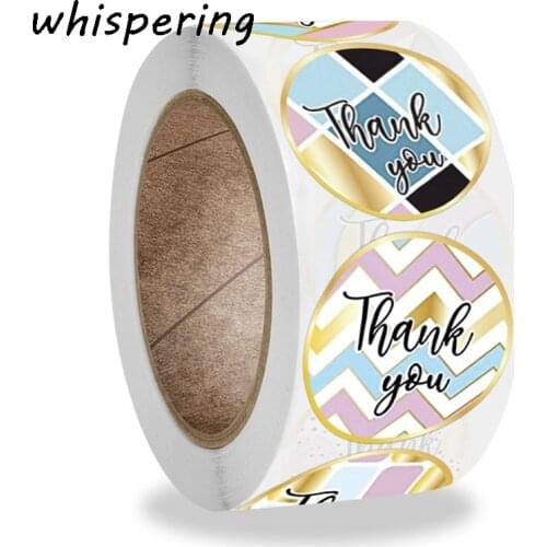 500Pcs/roll 8 Types Thank You Round Stickers For Seal Label Scrapbooking Christmas Gift Decoration Stickers Stationery Sticker