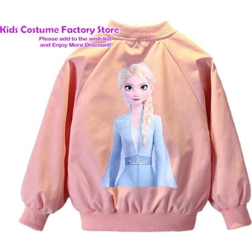 Autumn New Childrens Clothing Cartoon Elsa Jacket Kids Girls Baby Outing Clothes Jacket Children Zipper Cardigan Jacket