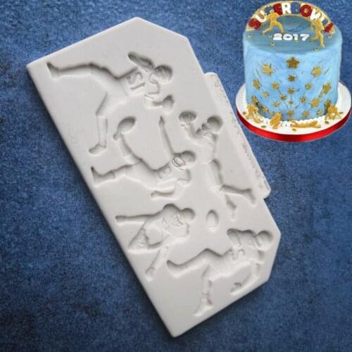 New Rugby Player Trophy Modeling Silicone Mold DIY Cake Sugar Tool Chocolate Candy Mold A1290-4
