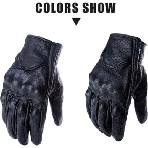 Top High Motorcycle Gloves Moto Leather Full Finger Protection Glove Motorbike Cycling Riding Racing Gloves New amazing branded