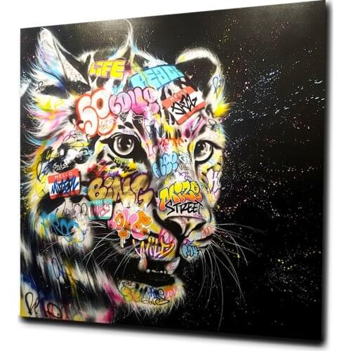 Graffiti Art Abstract Tiger Canvas Paintings on the Wall Posters and Prints Modern Street Animals Pictures Home Decor Cuadros
