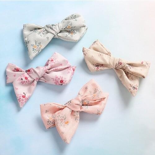 Handtied Fabric Bow Headbands or Hair Clips, Spring Floral Bow headband, School girl Hair Accessories