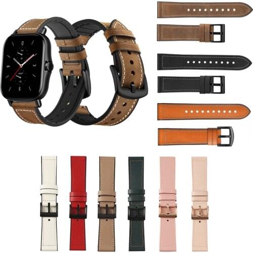 20mm Leather Watch Band Strap for Huami Amazfit GTS 2 2e mini Replacement Correa Wrist Bracelet for Amazfit Bip U S lite strap