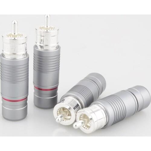 VR010S Silver Shadow audio RCA connectors plug with silver plated for Audio interconnect cable