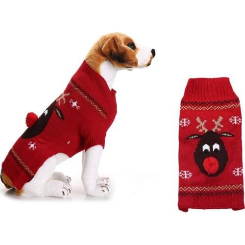 Pet Dog Sweater Clothes for Large Dogs Winter Pet Reindeer Christmas Sweater Clothing Soft Puppy Knitwear Outfit Ropa Perro