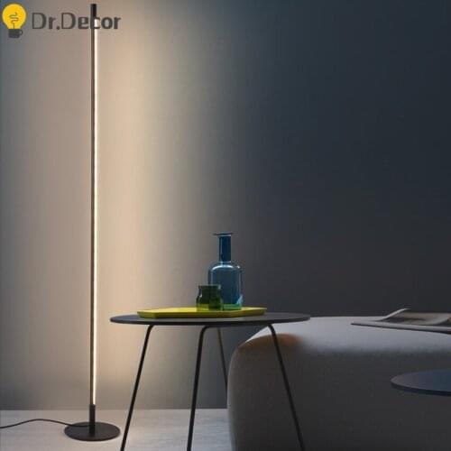 Nordic Remote Control LED Floor Lights Modern Aluminum Floor Lamp for Living Room Bedroom Standing Lamp Kitchen Light Fixtures