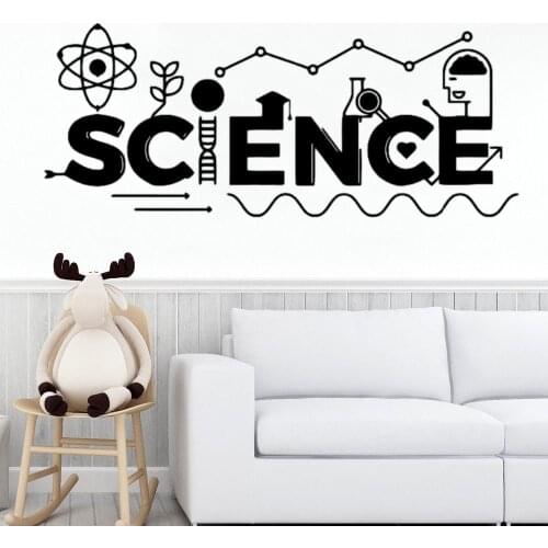 Vinyl Sticker Science Vector Wall Art Wall Removable Decal For Science Room Decoration A001753