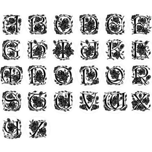 Wax Seal Copper head Curlicue Rose 26 Letters DIY Scrapbooking Vintage wax sealing stamp wedding/ invitation/envelop gift seal