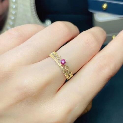 Jewelry Vintage Gemstone Ring for Daily Wear 3*3mm Natural Pink Sapphire Silver Ring 925 Silver Sapphire Jewelry