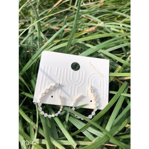 S925 Silver Needle Stud Earrings Minimalist Round Zircon ECO Brass/14k Gold South Korea Fasion Jewelry for Women HYACINTH Hotsal