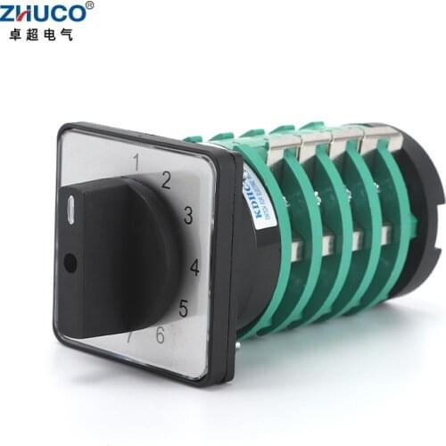 ZHUCO KDHC-32/3X7-5 690V 32A 1-7 7 Position 5 Pole Sliver Contact Adjustable Welding Machine Rotary Changeover Cam Switch