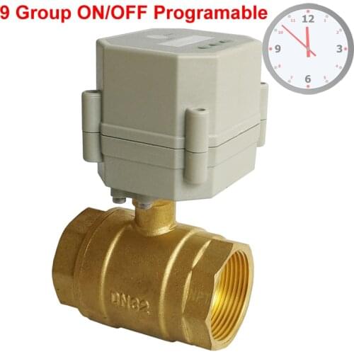 1 1/4'' DN32 Clock setting control brass valve,AC/DC9-24V or AC110v-230V Time Control Valve with 9 group programing