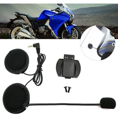 1set Motorcycle Scooter Helmet Interphone V4V6 Headset Kit Helmet Headset Headphone Microphone + Speaker + Holder Clip Parts