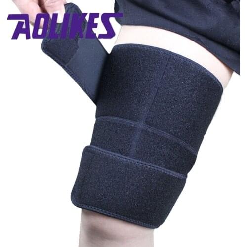 1 piece AOLIKES sport thigh guard muscle strain protector muslo pads support fitness Leggings leg compression Sports Safety