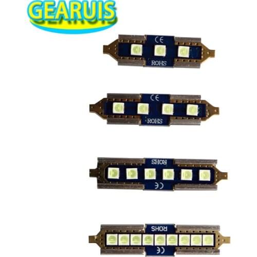 10pcs Festoon C5W NON Polar 0.1A 0.18A 0.2A 31mm 36mm 39mm 41mm Dome Lights 3 4 6 8 SMD 3030 LED Map Bulb Xenon White Ice blue