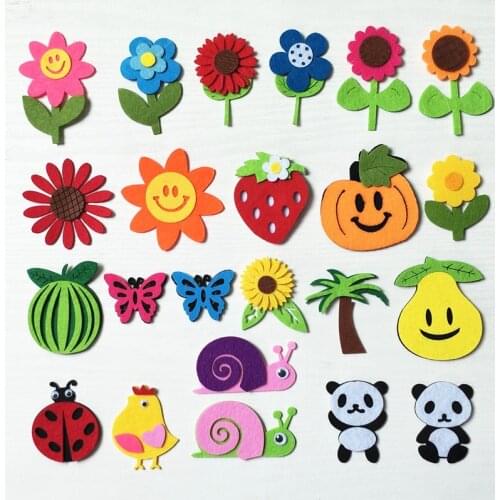 100pcs/lot Sewn Applique Embroidery Patch Sunflower Pumpkin Coconut Butterfly Snail Clothing Decoration Accessories Album Craft