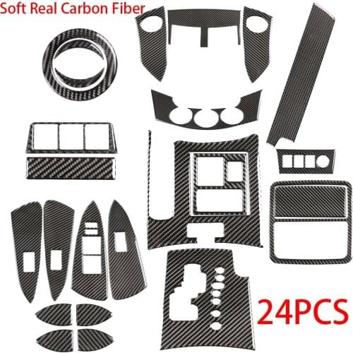 24*Carbon Fiber Interior Center Console Decorative Cover For Toyota RAV4 2006-2012