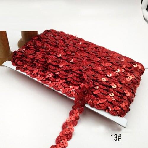 25meters 15mm paillette stage performances lace Sequins trim clothes curtain accessories diy lace sequin fabric