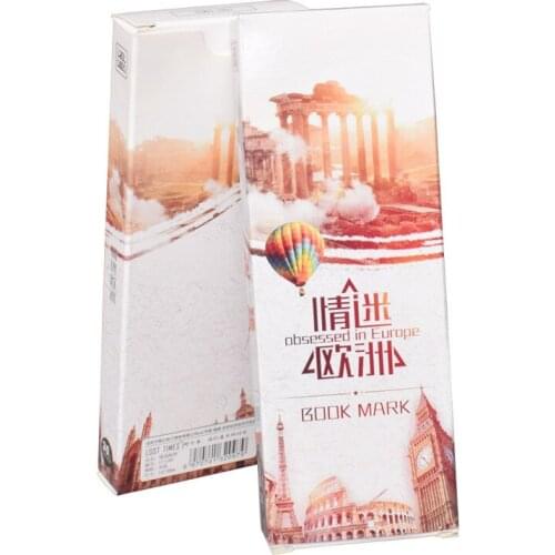 30 Pcs/Set Love Europe Architecture Style Paper Bookmark Cartoon Book Holder Message Card Stationery Christmas Gift