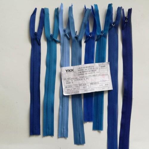 30pcs/lot Royal Blue YKK Invisible Zipper Close End Skirt Pants Pocket Bag Leather Tailoring Accessories Sewing Notions