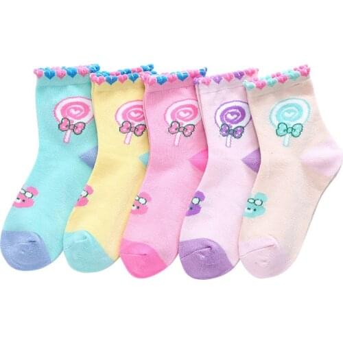 5Pairs/Lot Autumn and Winter Children Sock Breathable Cotton Kid Boys Girls Socks 1-12 Years Cartoon Baby Socks