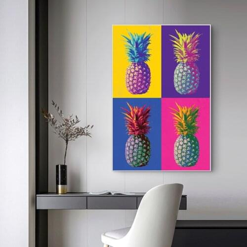 Abstract Colored pineapple Canvas Painting Cuadros Modern Poster and Print Art Fashion Wall Picture For Living Room Unframed