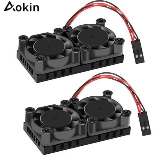 Aokin For Raspberry Pi Cooling Fan with Thermal Conductive Adhesive Tape and Heat Sink For Raspberry Pi 3 2 Model B B
