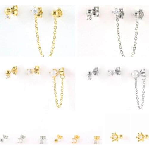 CANNER Mini Stud Earrings 925 Sterling Silver Small Piercing Minimalist Prevent Allergies Cartilage Pendientes plata 925 2/3PCS