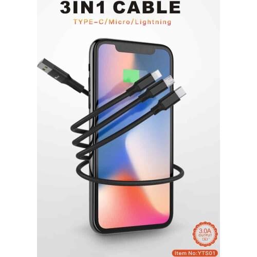 For Apple iphone TYPE-C Android Samsung fast charging convenient to carry data cable 3 and 1 charging cable USB C Charger