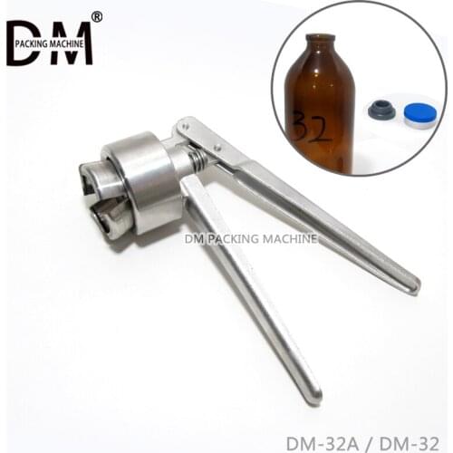 DM 32mm Manual vocational Vial Crimper Stainless Steel Flip Off Caps Hand Sealing Machine