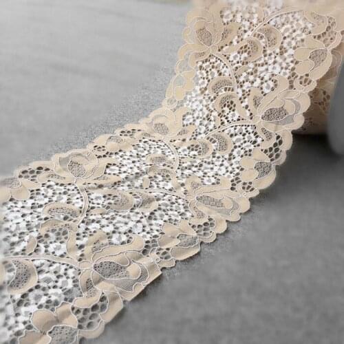 5yards/lot Width 16CM ,Apricot Elastic lace stretch, Sewing Craft DIY Dress Shirt Apparel Fabrics