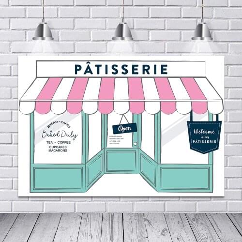 Mehofoto Ice Cream Parlor Photo Backdrops Birthday Party Banner Pink Baby Candy Bar Photography Background for Photo Booth 354