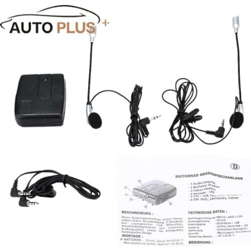 New Helmet to Helmet Communicator Motorcycle Intercom Motorbike Helmet Headset Intercom 2-Way Communication System Earphone+Mic
