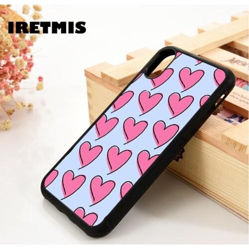 Iretmis 5 5S SE 2020 6 6S TPU Silicone Rubber Phone Case Cover for iPhone 7 8 Plus X Xs 11 12 MINI Pro Max XR Love Heart