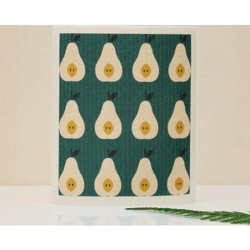 Creative Fruit Print Kitchen Quick-Dry Cleaning Rag Dish Cloth Wiping Napkin Absorbing Cloth Sustainable eco friendly products