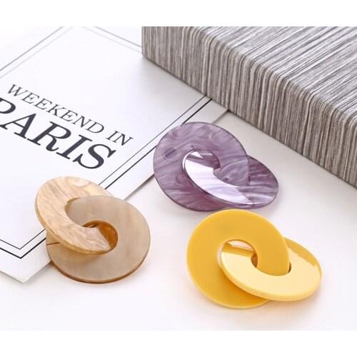 Round Acrylic Earrings Fashion Cross Circle Creative Personality Vintage Statement Bohemian Style For Women Jewelry New2019