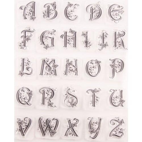 Lace Alphabet Letter Clear Silicone Rubber Stamp for DIY Scrapbooking/photo Album Decorative Craft