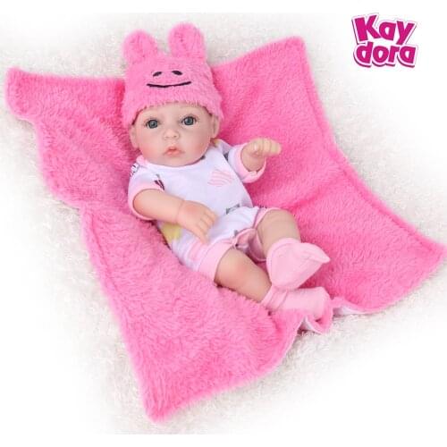 Full Silicone body 11 inch 28 cm girl Reborn Baby Dolls Baby Realistic Boneca Bebe Lifelike Real Birthday Christmas gift
