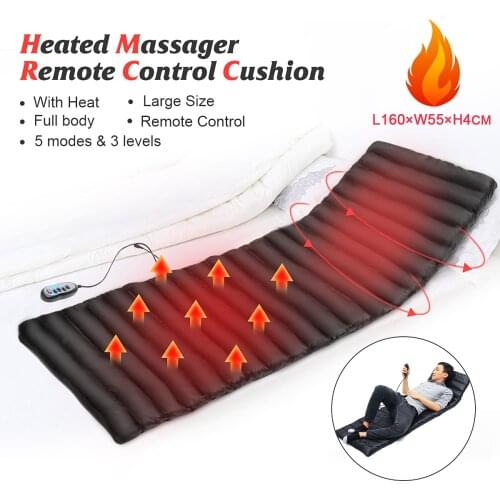Electric Vibrator Massage Mat Mattress Full Body Heated Back Neck Massager Remote Control Cushion Sofa Bed Waist Cushion Mat