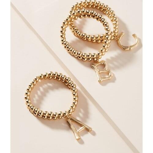 Meus pedidos aliexpress смарт браслет Initial Alphabet Letter Monogram Beaded Bracelet bts kpop retro bts acessorios bracelets